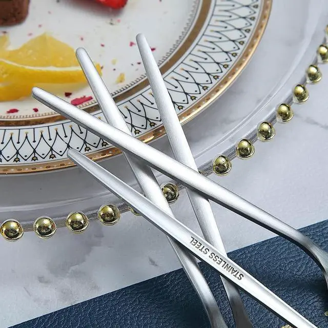 Alt view image 7 of 7 - Matt Silver 6 Piece Stainless Steel Tablespoons, Soup & Dessert Spoons - 8.1 Inch, Dishwasher Safe