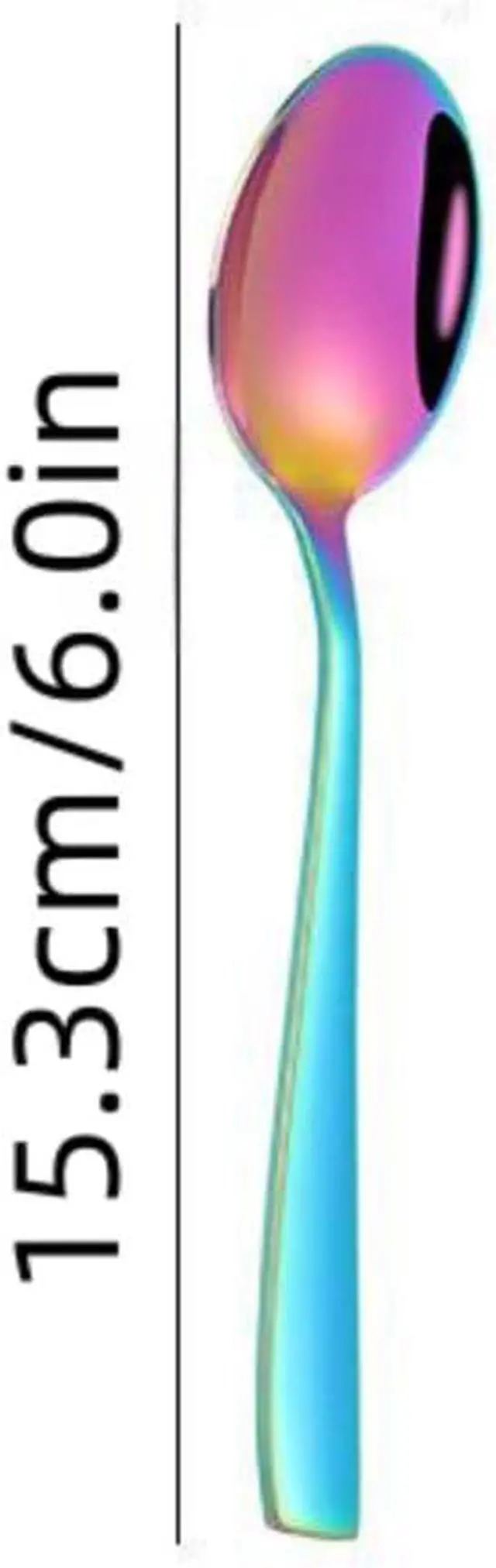 Alt view image 2 of 7 - Rainbow Teaspoon Set of 6, 6 inches Mini Stainless Steel Silverware Dessert Spoons Espresso Spoons for Home, Kitchen, Restaurant, Mirror Finish and Dishwasher Safe