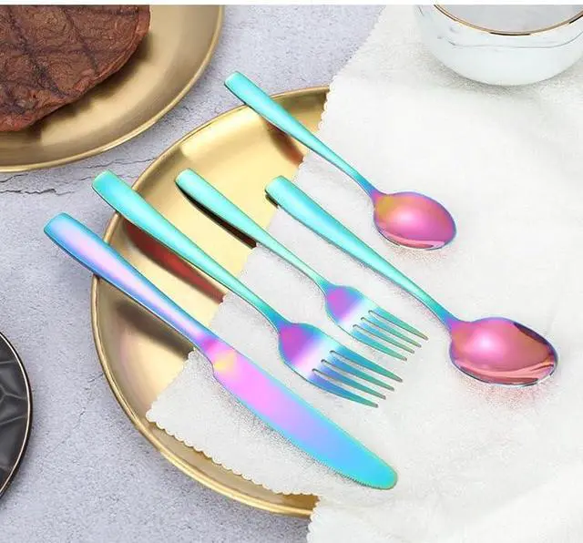 Alt view image 6 of 7 - Rainbow Teaspoon Set of 6, 6 inches Mini Stainless Steel Silverware Dessert Spoons Espresso Spoons for Home, Kitchen, Restaurant, Mirror Finish and Dishwasher Safe