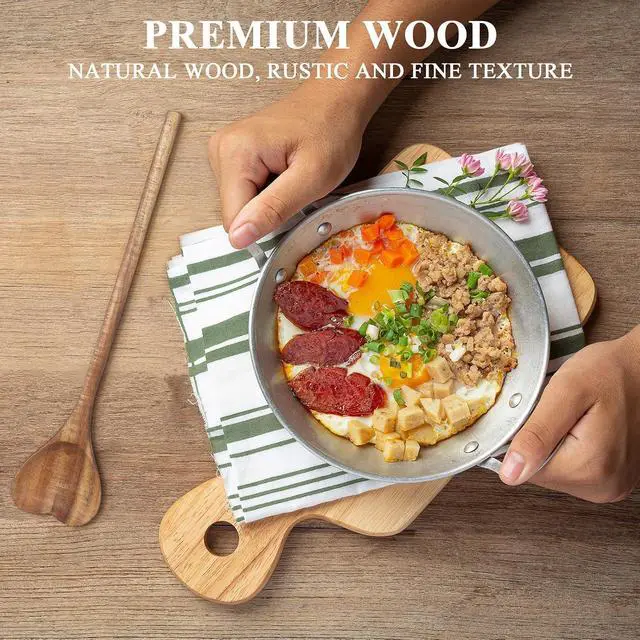 Alt view image 6 of 7 - UPKOCH Heart Shaped Wood Spoon - Long Handle Love Spoon for Appetizer, Serving, Mixing - Kitchen Utensil for Charcuterie, Coffee - Unique Valentine's Day, Mother's Day, Housewarming Gift