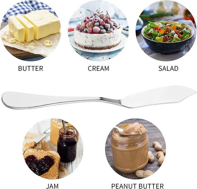 Alt view image 3 of 6 - 8pcs Stainless Steel Butter Knife, Cheese/Butter Spreaders, Breakfast Spreads Knives,Cheese and Condiments