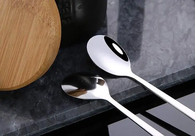 Alt view image 5 of 7 - 3PCS Mixing Spoons for Coffee, Dessert, Ice Cream, Milkshake, Stainless Steel Iced Teaspoon with Ceramic Handle Tablespoons Espresso Cocktail Stirring Spoons, 6.8-Inch (Red)