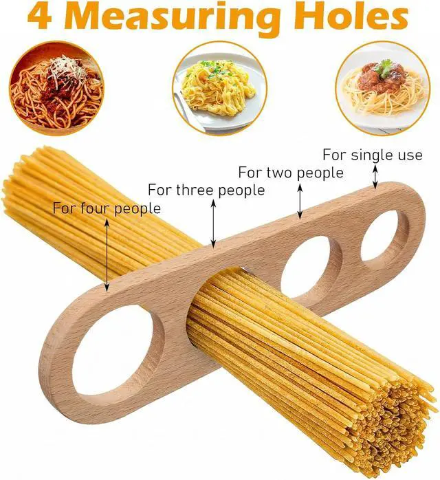 Alt view image 3 of 7 - Pasta Measuring Tool, Wood Spaghetti Measurer Tool with 4 Holes | Quick Spaghetti Measuring Tools, for Quick & Mess-Free Cooking