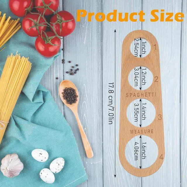 Alt view image 2 of 7 - Pasta Measuring Tool, Wood Spaghetti Measurer Tool with 4 Holes | Quick Spaghetti Measuring Tools, for Quick & Mess-Free Cooking