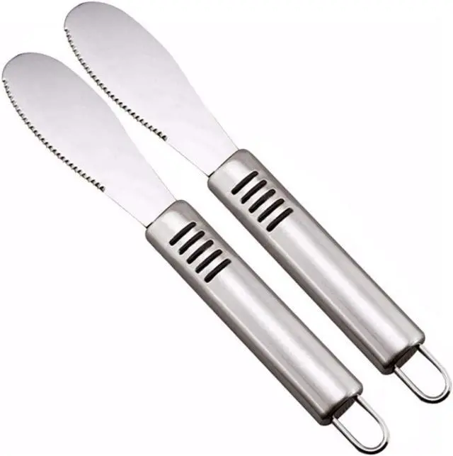 Main image of 2PCS Butter Spreaders Spatula, Stainless Steel Butter Knives Condiment Cheese Dessert Jam Cream Spreader for Breads, Sandwiches - 8.4 Inches