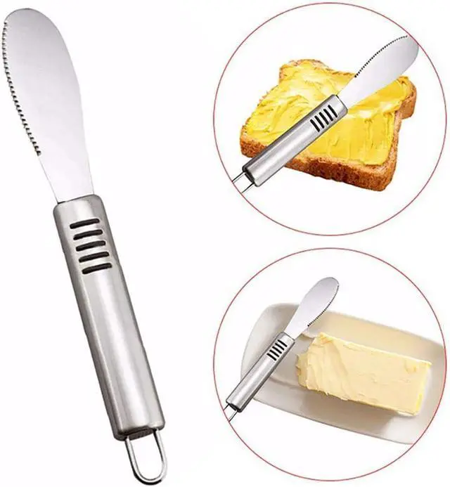 Alt view image 5 of 5 - 2PCS Butter Spreaders Spatula, Stainless Steel Butter Knives Condiment Cheese Dessert Jam Cream Spreader for Breads, Sandwiches - 8.4 Inches