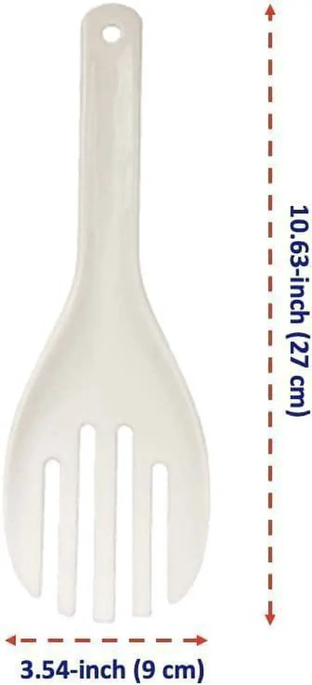 Alt view image 5 of 5 - White Jumbo Large Plastic Rice Paddle Spatula Scoop Fork-Like, 10.63" (27 cm) Long, Rice and Potato Servers, Serving Spoons