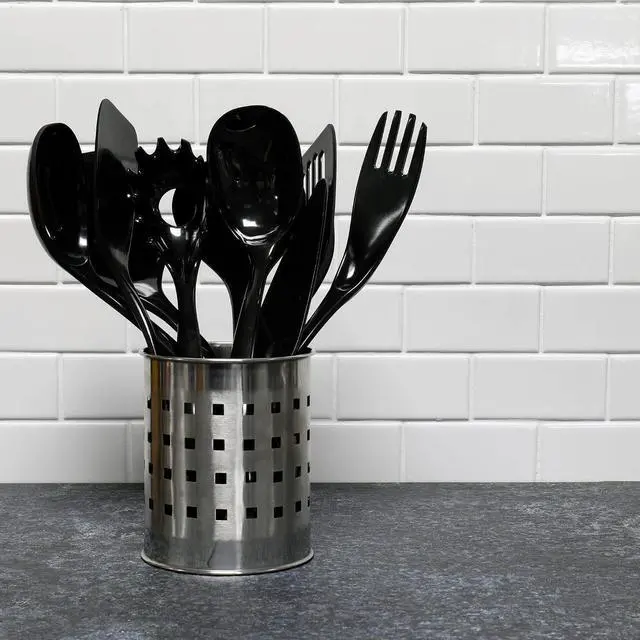 Alt view image 3 of 3 - Chef Craft Basic Melamine Slotted Spoon, 11.25 inch, Black
