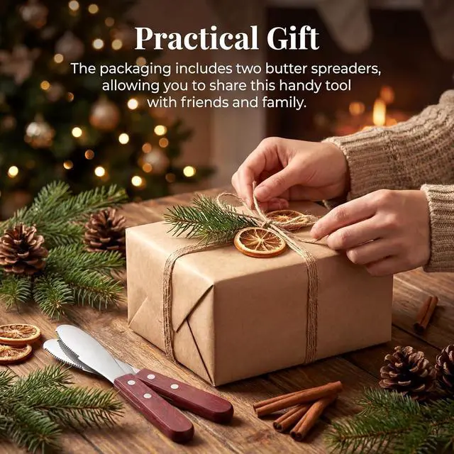 Alt view image 7 of 7 - Butter Spreader Knife, 2 PCS Cheese Knives Stainless Steel Sandwich Knife Butter Knives Spreader Set with Wood Handle for Sandwich Cream Toast Appetizers Serving Party Supplies
