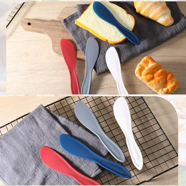 Alt view image 7 of 7 - 4 Pcs Plastic Butter Knife Spreader, Multi Purpose Butter Knife Spreader Versatile Kitchen Frosting Knives Sets Spreaders for Cheese Cream Icing, 7 x 1.4 Inch