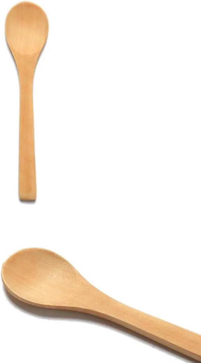 Alt view image 4 of 5 - 6 Pcs Handmade Small Wooden Spoon Honey Teaspoon Seasoning Coffee Tea Sugar Salt Jam Mustard Ice Cream Bamboo Spoons