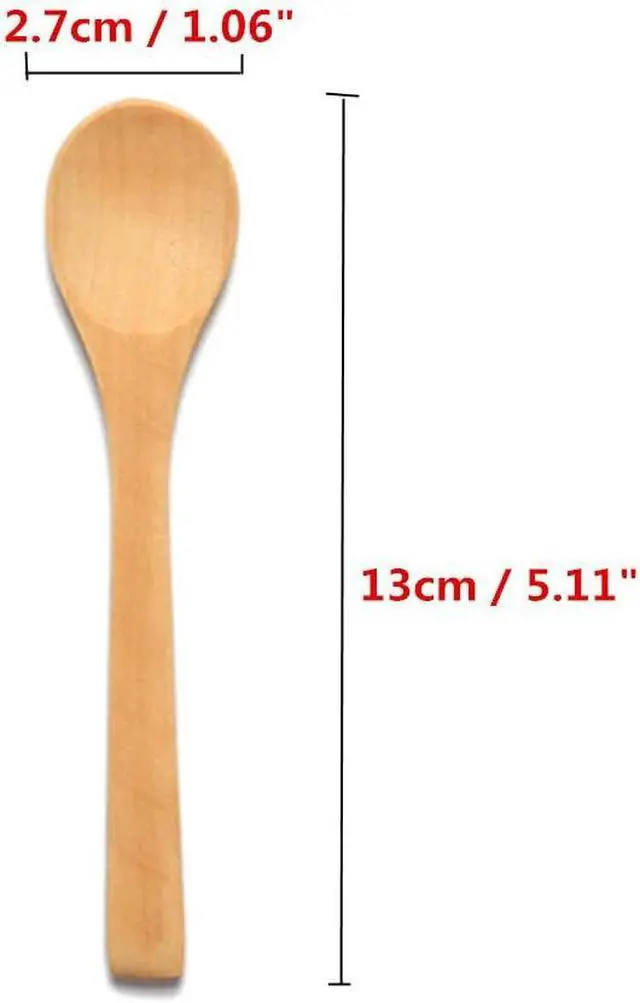 Alt view image 3 of 5 - 6 Pcs Handmade Small Wooden Spoon Honey Teaspoon Seasoning Coffee Tea Sugar Salt Jam Mustard Ice Cream Bamboo Spoons