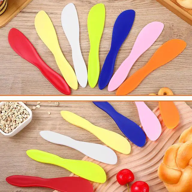 Alt view image 3 of 7 - 7 PCS Plastic Butter Knife Spreader, Multi Purpose Peanut Butter Knife Spreader, Spread Knives for Cheese Cream Icing