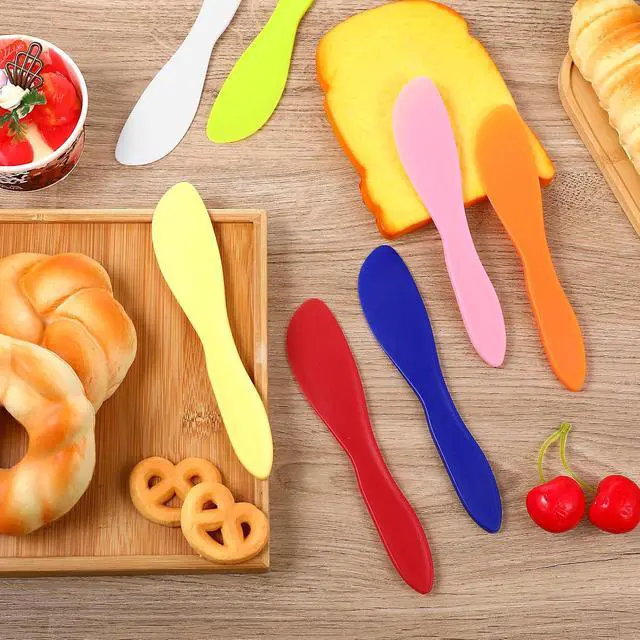 Alt view image 4 of 7 - 7 PCS Plastic Butter Knife Spreader, Multi Purpose Peanut Butter Knife Spreader, Spread Knives for Cheese Cream Icing