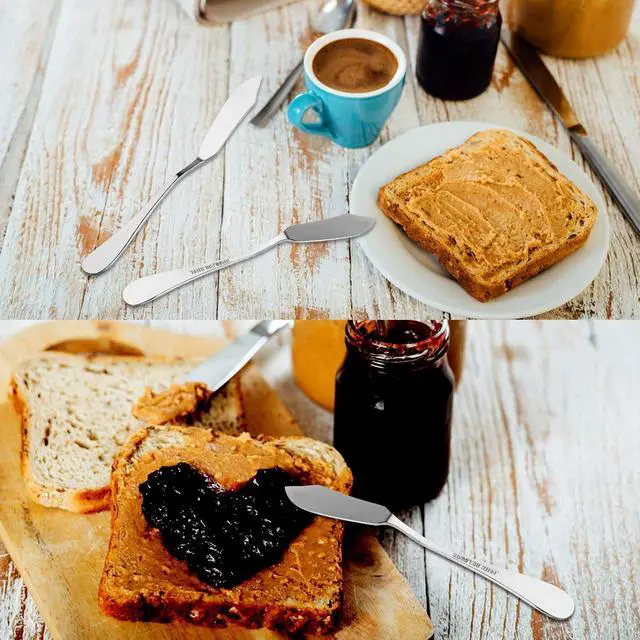 Alt view image 5 of 6 - 6pcs Stainless Steel Butter Knife, Cheese/Butter Spreaders, Breakfast Spreads Knives,Cheese and Condiments(Silver