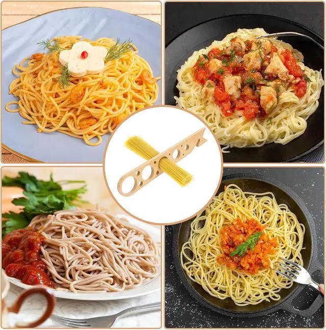 Alt view image 7 of 7 - Pasta Measuring Tool with 5 Measurings Holes | Wood Spaghetti Measuring Tool,Quick Spaghetti Portion Tools for Kitchen Cooking