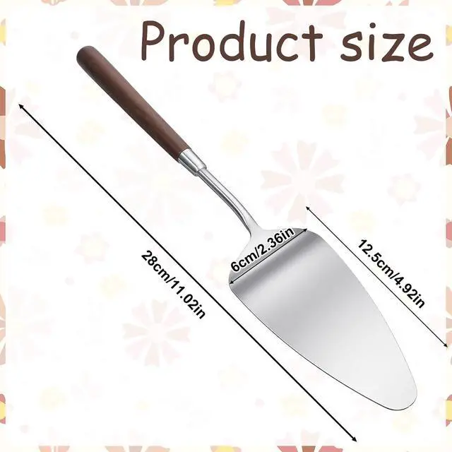 Alt view image 2 of 6 - Cake Cutting Set for Wedding Wedding Cake Knife and Server Set Stainless Steel Wood Cakes Serving Sets Cakes Decoration Tools for Birthday Bridal Anniversary Christmas Gift Silver