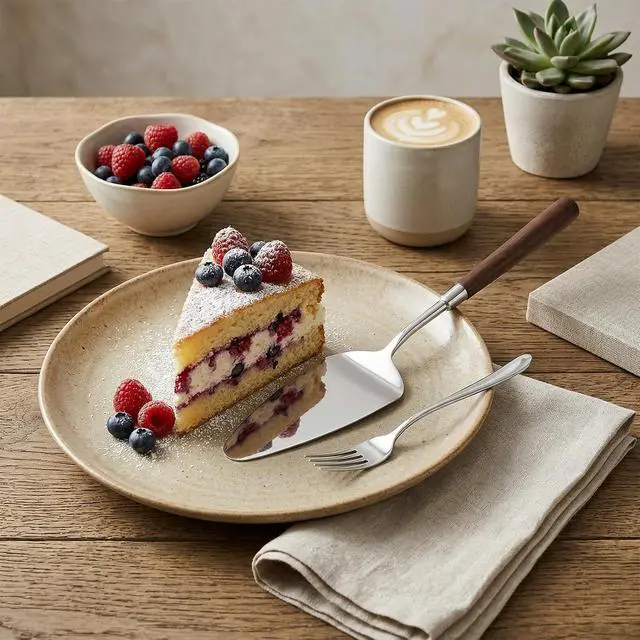 Alt view image 4 of 6 - Cake Cutting Set for Wedding Wedding Cake Knife and Server Set Stainless Steel Wood Cakes Serving Sets Cakes Decoration Tools for Birthday Bridal Anniversary Christmas Gift Silver