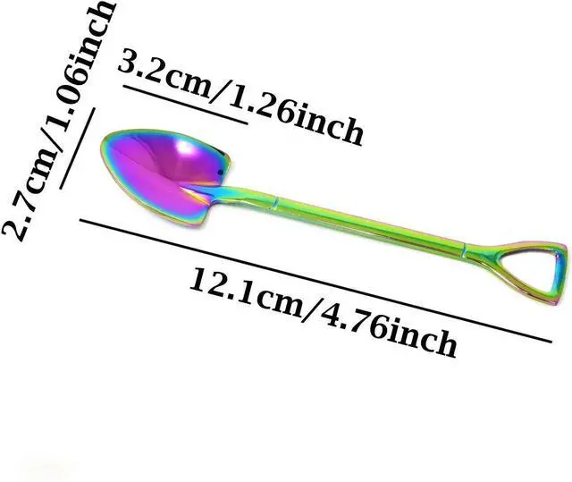 Alt view image 2 of 7 - Honbay 4PCS Stainless Steel Shovel Shape Coffee Ice Cream Dessert Spoons for Home and Party (colorful)