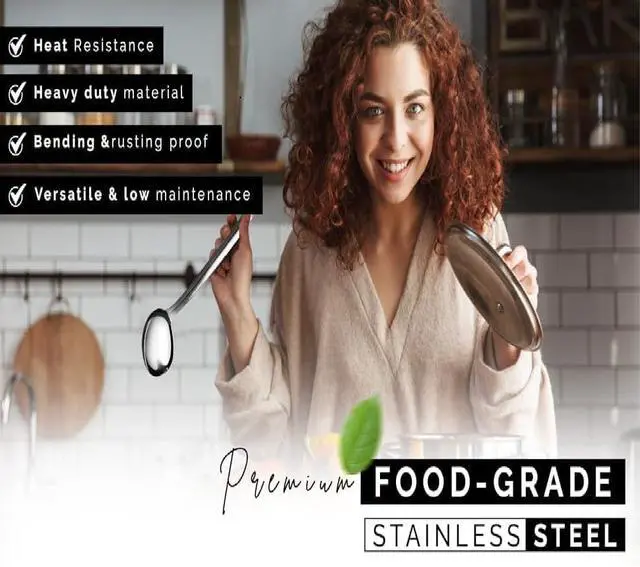 Alt view image 5 of 6 - Stainless Steel Soup Ladle, Kitchen Cooking ladle,13" Metal Ladles | Long Handle, Ample Bowl Capacity, Perfect for Stirring, Serving, Heavy Duty Dishware Safe