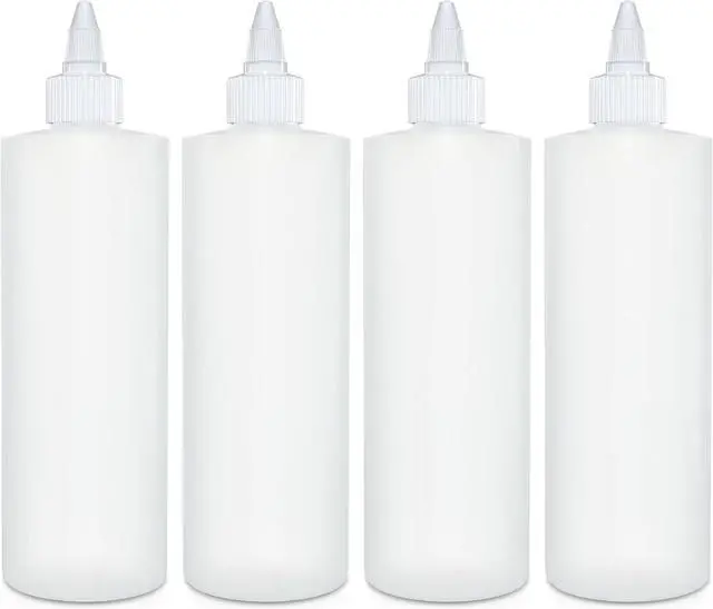 Main image of BRIGHTFROM Condiment Squeeze Bottles, 16 OZ Empty Squirt Bottle with Twist Top Cap, Leak Proof - Great for Ketchup, Mustard, Syrup, Sauces, Dressing, Oil, Arts and Crafts, BPA FREE Plastic - 4 PACK