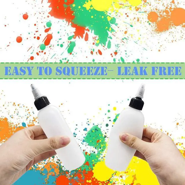 Alt view image 5 of 7 - 20-Pack 4oz/120ml Plastic Boston Squeeze Bottles with Twist Top Cap | White LDPE Bottles for Liquids, Inks, Oils, Crafts, Kitchen, Household