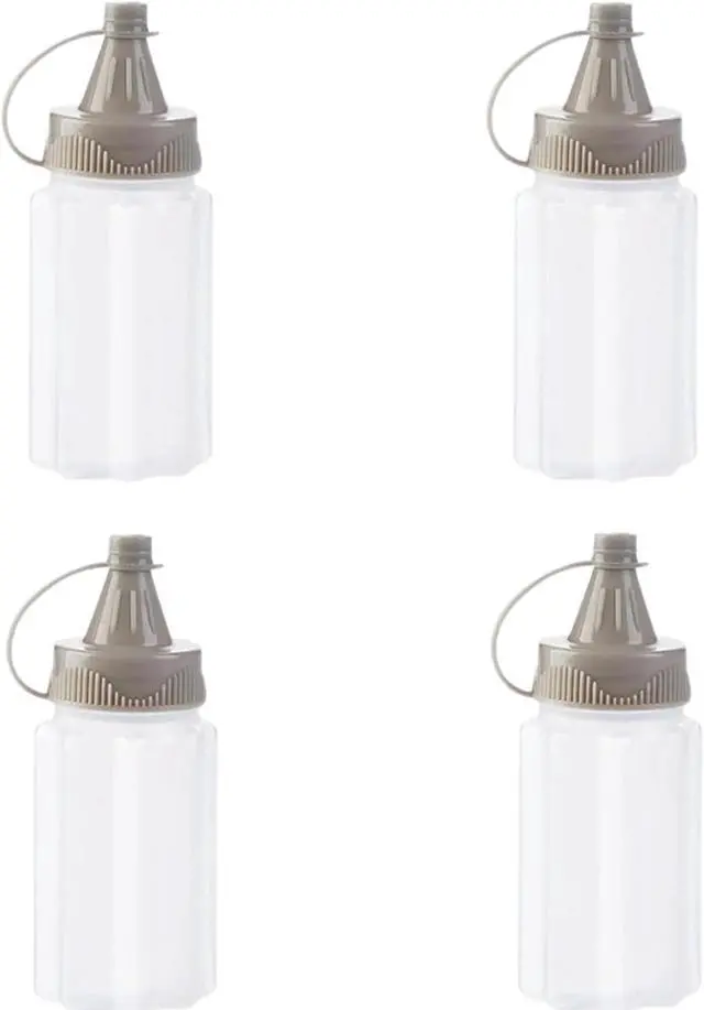 Main image of 4Pcs White Plastic Squeeze Condiment Bottles,Ketchup Honey Bottle,Salad Dressing Container for Lunch, BBQ, Mini Sauce Jam Squeeze Bottle, Camping Condiment Squeeze Bottles Dinnerware and Serveware