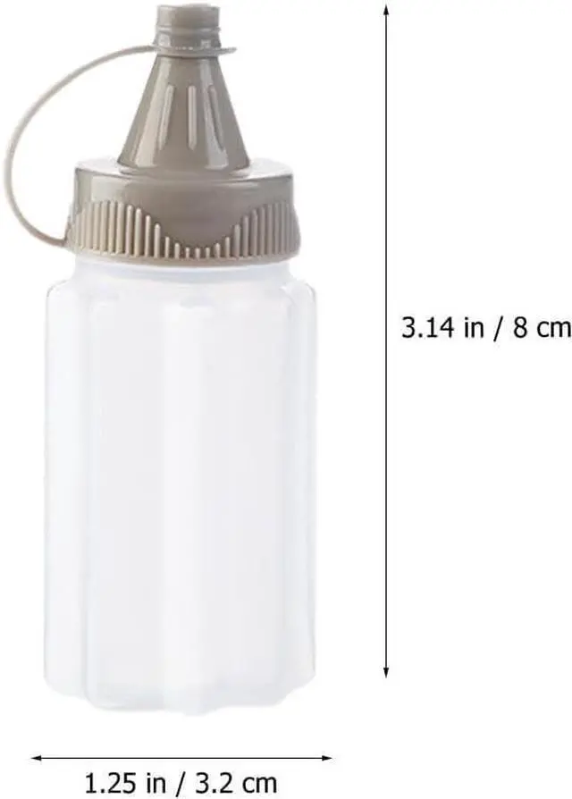 Alt view image 2 of 7 - 4Pcs White Plastic Squeeze Condiment Bottles,Ketchup Honey Bottle,Salad Dressing Container for Lunch, BBQ, Mini Sauce Jam Squeeze Bottle, Camping Condiment Squeeze Bottles Dinnerware and Serveware