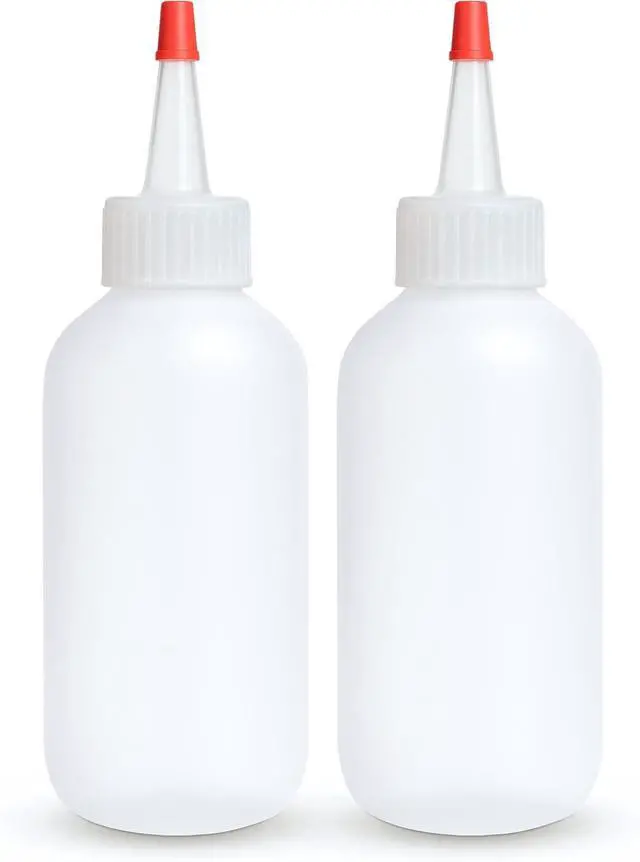 Main image of BRIGHTFROM Condiment Squeeze Bottles - 4 OZ Squirt Empty Bottles, Red Top Cap, Leak Proof - Great for Ketchup, Mustard, Syrup, Sauces, Dressing, Oil, Arts and Crafts, BPA-FREE Plastic - Pack of 2