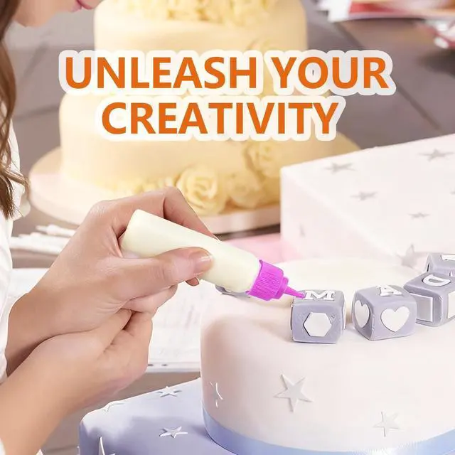 Alt view image 3 of 6 - 10 Pcs Squeeze Bottles 30ml & 60ml Plastic Icing Bottles for Cake, Cookie, Pastry, Frosting, Food Coloring, DIY, and Ice Cream Decoration
