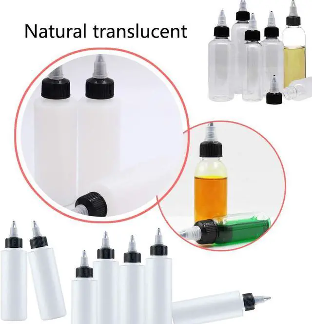 Alt view image 3 of 7 - Meirrnyyu 20 Pcs 4 Oz Plastic Squeeze Condiment Bottles with Twist-on Cap Lids,Sauce Bottle with Squeeze Top,Squirt Condiment Bottles for Ketchup,Mustard,Olive Oil and More