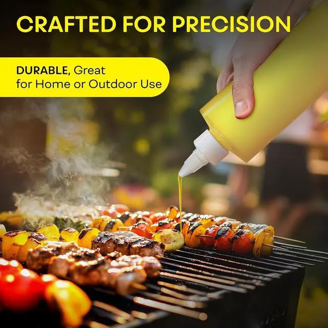 Alt view image 5 of 7 - BRIGHTFROM Condiment Squeeze Bottles, 16 OZ Empty Squirt Bottle with Twist Top Cap, Leak Proof - Great for Ketchup, Mustard, Syrup, Sauces, Dressing, Oil, Arts and Crafts, BPA FREE Plastic - 4 PACK