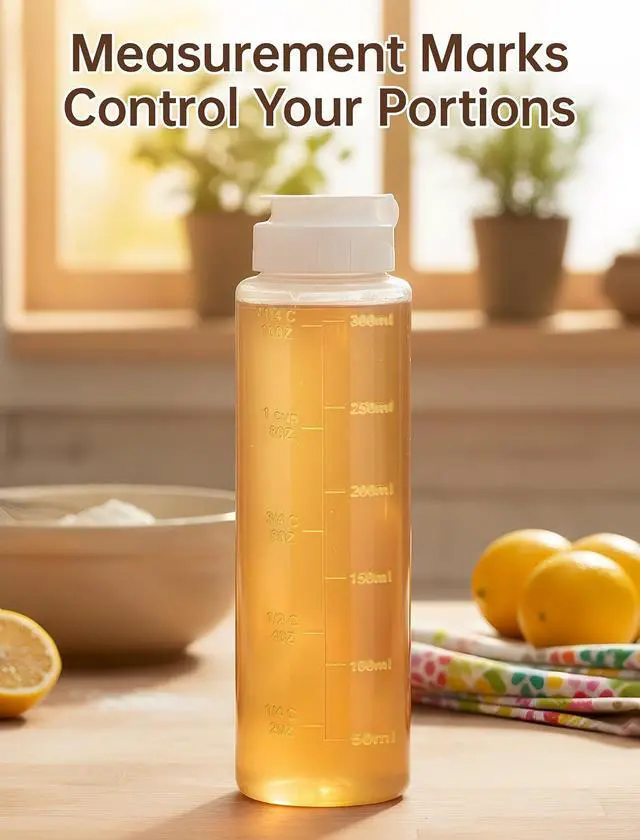 Alt view image 5 of 7 - NiHome Honey Dispenser No Drip 10oz Squeeze Bottle for Syrup Sauce 1Pcs | Automatic Self-Sealing Valve Opens on Pressure and Rebounds Instantly to Prevent Backflow and Messy Drips