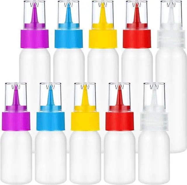Main image of suoundey 10pcs Squeeze Writer Bottles 30ml/60ml Plastic Icing Bottles Small Easy Squeeze Bottle 1 And 2 Ounce For Cakes Cookie Decorating, Food Coloring, Food DIY & Ice Cream Decoration