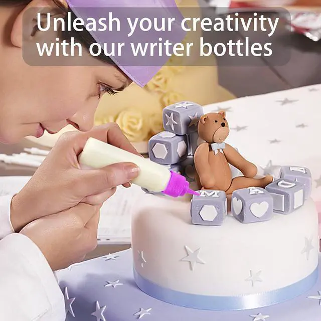 Alt view image 3 of 7 - suoundey 10pcs Squeeze Writer Bottles 30ml/60ml Plastic Icing Bottles Small Easy Squeeze Bottle 1 And 2 Ounce For Cakes Cookie Decorating, Food Coloring, Food DIY & Ice Cream Decoration