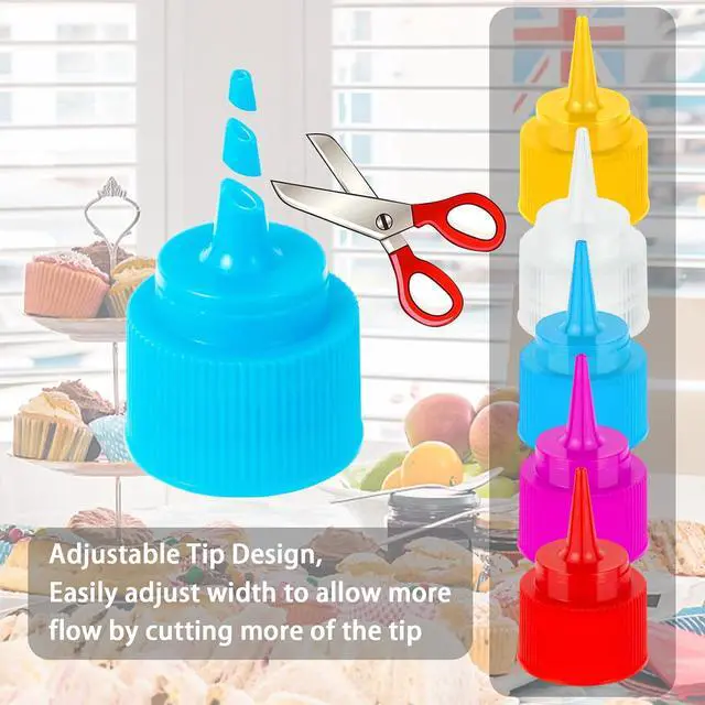 Alt view image 4 of 7 - suoundey 10pcs Squeeze Writer Bottles 30ml/60ml Plastic Icing Bottles Small Easy Squeeze Bottle 1 And 2 Ounce For Cakes Cookie Decorating, Food Coloring, Food DIY & Ice Cream Decoration