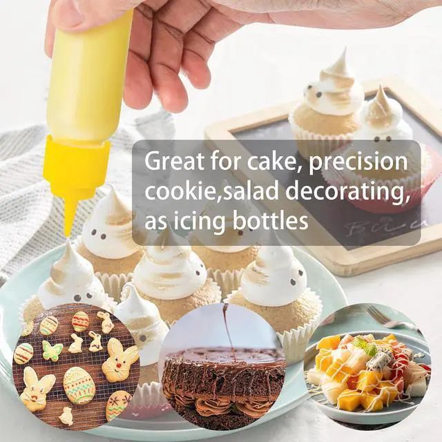 Alt view image 5 of 7 - suoundey 10pcs Squeeze Writer Bottles 30ml/60ml Plastic Icing Bottles Small Easy Squeeze Bottle 1 And 2 Ounce For Cakes Cookie Decorating, Food Coloring, Food DIY & Ice Cream Decoration