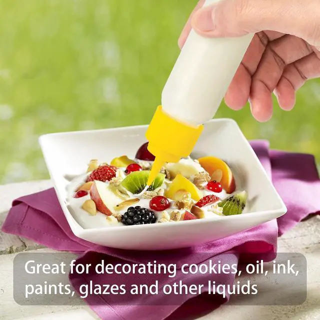 Alt view image 7 of 7 - suoundey 10pcs Squeeze Writer Bottles 30ml/60ml Plastic Icing Bottles Small Easy Squeeze Bottle 1 And 2 Ounce For Cakes Cookie Decorating, Food Coloring, Food DIY & Ice Cream Decoration