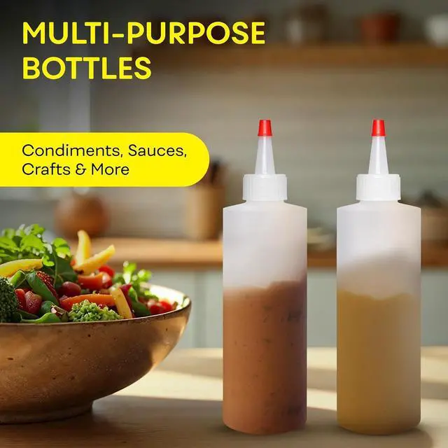 Alt view image 4 of 7 - BRIGHTFROM Condiment Squeeze Bottles, 4 OZ Empty Squirt Bottle, Red Top Cap, Leak Proof - for Ketchup, Mustard, Syrup, Sauces, Dressing, Oil, Arts & Crafts, BPA FREE Plastic - 4 PACK