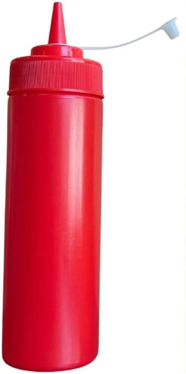 Alt view image 2 of 3 - Ketchup and Mustard Squeeze Bottle Dispenser Set 12-Ounce Each For BBQ, Picnics and Home Use - Wide Mouth With Caps