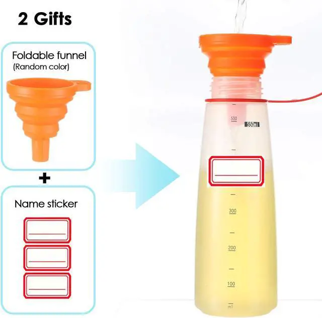 Alt view image 4 of 6 - Condiment Squeeze Bottle for Sauces Wide Mouth, Plastic Squeeze Bottles for Condiments, Paint, Ketchup, Mustard, Oil, Resin, Baking, Cake Decorating, Cleaning, BPA Free-Food Grade (19 oz., 2, Count)