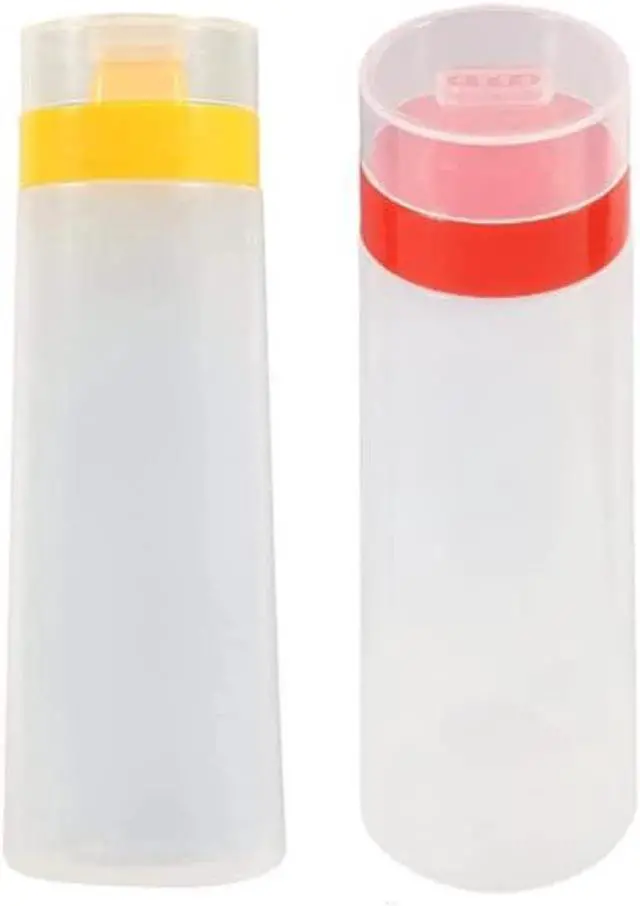 Main image of Jilukibo 4 Hole Jam Squeeze Bottle with Cap Lids, 300ml Large Capacity Leak Proof Condiment Squeeze Sauce Bottles for Salad Dressing, Ketchup, Mayonnaise, Olive Oil (2 Pack)