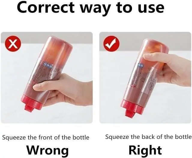Alt view image 5 of 7 - Jilukibo 4 Hole Jam Squeeze Bottle with Cap Lids, 300ml Large Capacity Leak Proof Condiment Squeeze Sauce Bottles for Salad Dressing, Ketchup, Mayonnaise, Olive Oil (2 Pack)