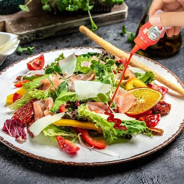 Alt view image 4 of 7 - 4 Pieces Mini Ketchup Bottle for Bento Box Accessories, 1 oz Condiment Squeeze Bottles Empty Plastic Salad Dressing Container Tomato Ketchup Condiments Squirt Squeezable Jar for Sauces Syrup