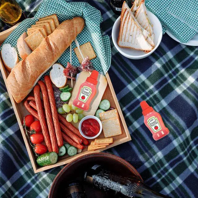 Alt view image 7 of 7 - 4 Pieces Mini Ketchup Bottle for Bento Box Accessories, 1 oz Condiment Squeeze Bottles Empty Plastic Salad Dressing Container Tomato Ketchup Condiments Squirt Squeezable Jar for Sauces Syrup