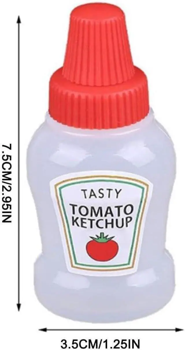 Alt view image 2 of 7 - 4Pcs Mini Ketchup Bottles, 25ml Refillable Condiment Squeeze Bottle Salad Dressing Tomato Bento Box Mayo Syrup Containers Condiment Squeeze Bottles