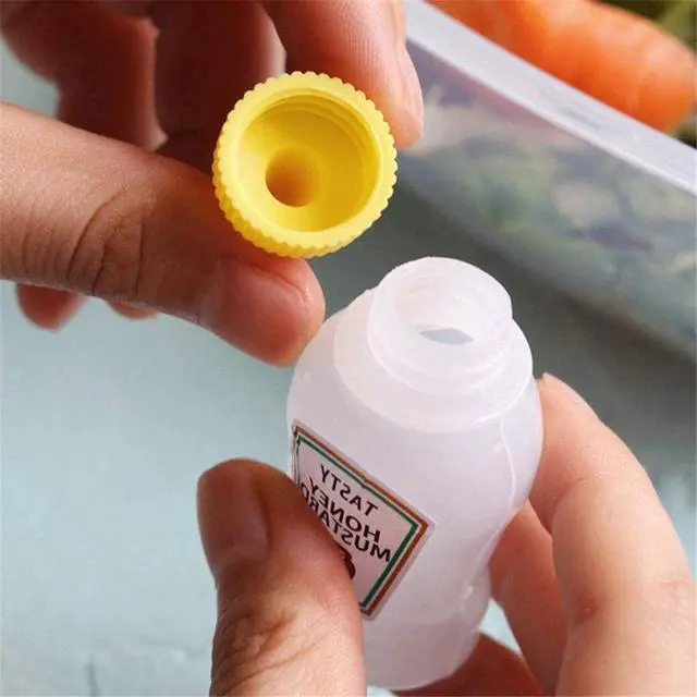 Alt view image 6 of 7 - 4Pcs Mini Ketchup Bottles, 25ml Refillable Condiment Squeeze Bottle Salad Dressing Tomato Bento Box Mayo Syrup Containers Condiment Squeeze Bottles