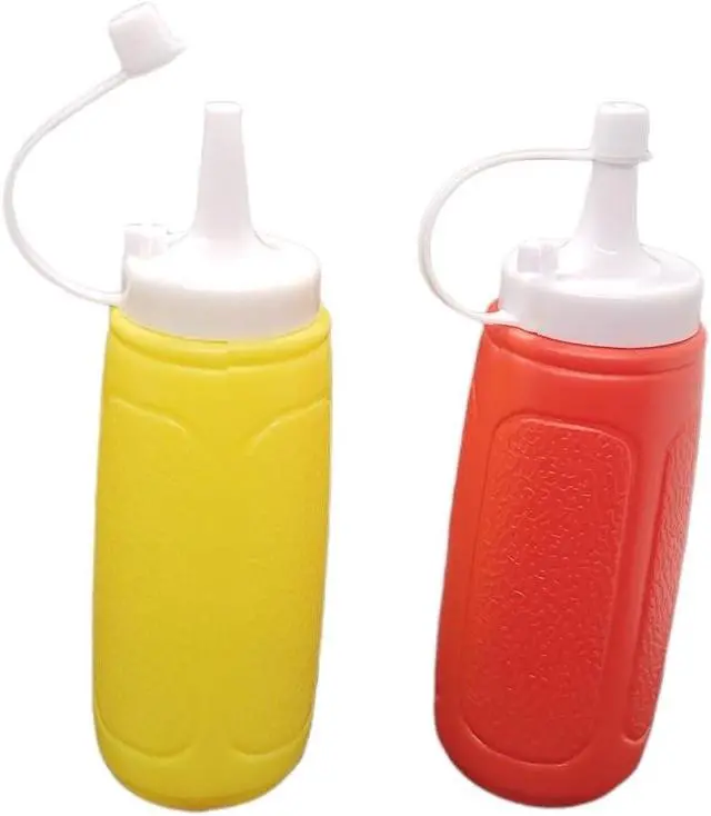 Alt view image 2 of 3 - Handy Housewares 2 pc Squeezable Picnic Condiment 8 oz. Squeeze Dispenser Storage Bottles - Great for Ketchup Mustard and BBQ Sauce! (1 set (2 bottles))