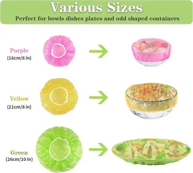 Alt view image 3 of 7 - Reastar Bowl Cover for Bread Proofing, Plastic Shower Cap, 6/8/10 in | 60 Pcs, Elastic and Reusable, Keep Food Fresh, Fits Most Bowl Plate Banneton, Sourdough Tool Accessories, Multicolor