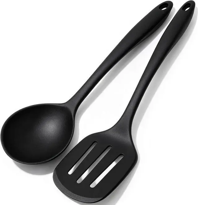 Main image of Heat Resistant Silicone Cooking Spatula and Spoon Set | BPA Free, For Nonstick Cookware, Large Cooking Utensils, For Serving, Mixing, Scraping, Dishwasher Safe